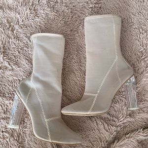 Ego official mesh clear heel booties